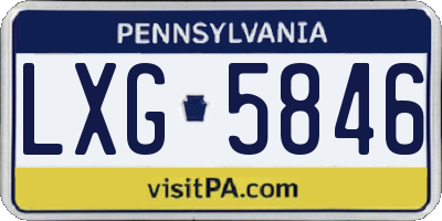 PA license plate LXG5846