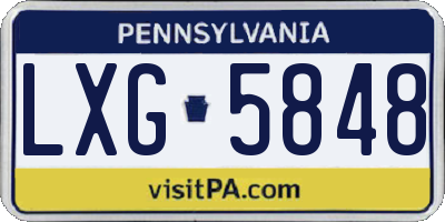 PA license plate LXG5848
