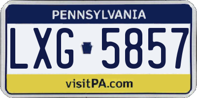 PA license plate LXG5857