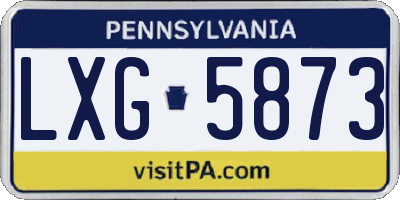 PA license plate LXG5873