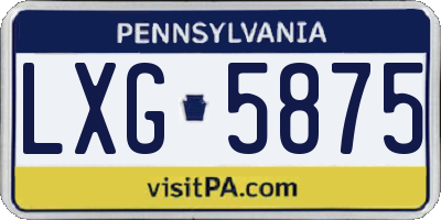 PA license plate LXG5875