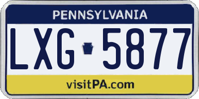 PA license plate LXG5877