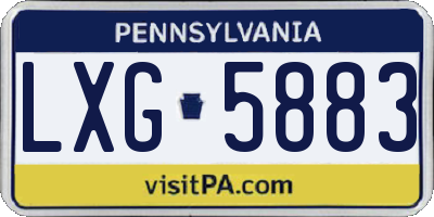 PA license plate LXG5883