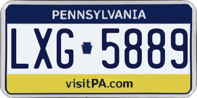 PA license plate LXG5889