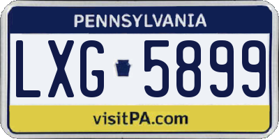 PA license plate LXG5899