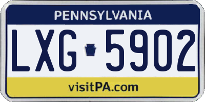 PA license plate LXG5902