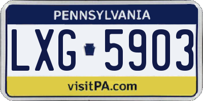 PA license plate LXG5903