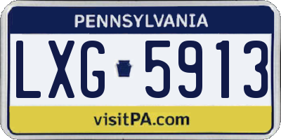 PA license plate LXG5913