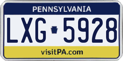 PA license plate LXG5928