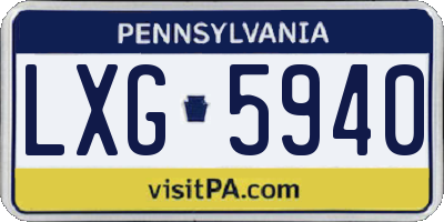 PA license plate LXG5940