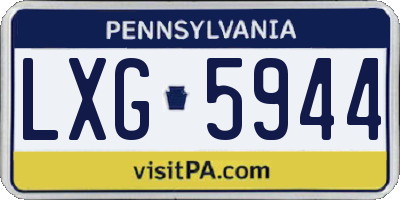 PA license plate LXG5944