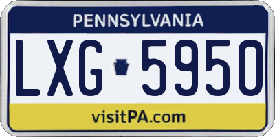 PA license plate LXG5950