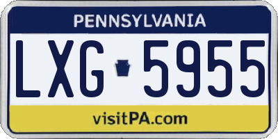 PA license plate LXG5955