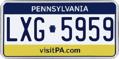 PA license plate LXG5959