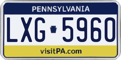 PA license plate LXG5960