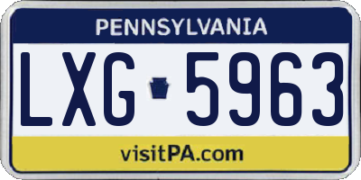 PA license plate LXG5963