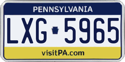 PA license plate LXG5965