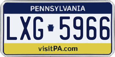 PA license plate LXG5966