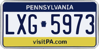 PA license plate LXG5973