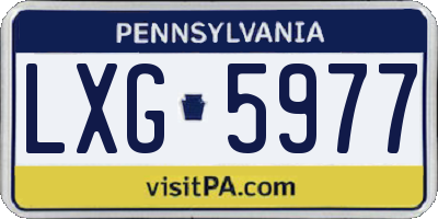 PA license plate LXG5977