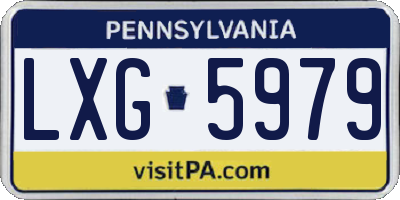 PA license plate LXG5979