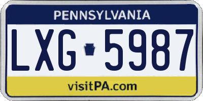 PA license plate LXG5987