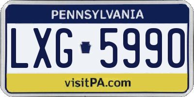 PA license plate LXG5990