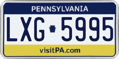 PA license plate LXG5995