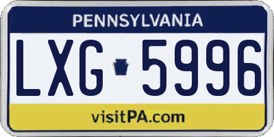 PA license plate LXG5996