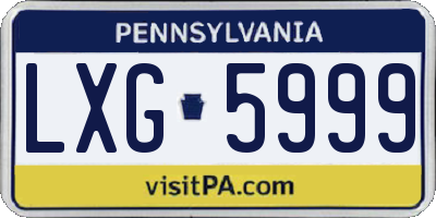 PA license plate LXG5999