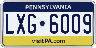 PA license plate LXG6009