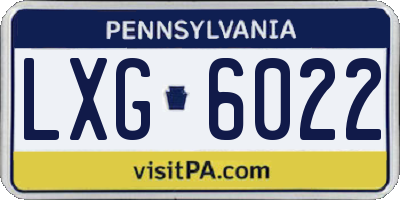 PA license plate LXG6022