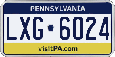 PA license plate LXG6024