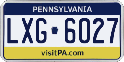 PA license plate LXG6027