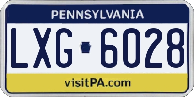 PA license plate LXG6028