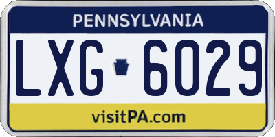 PA license plate LXG6029