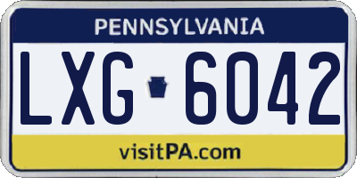 PA license plate LXG6042