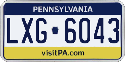 PA license plate LXG6043
