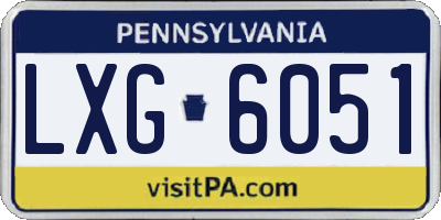 PA license plate LXG6051