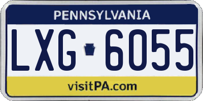 PA license plate LXG6055