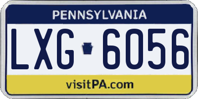 PA license plate LXG6056