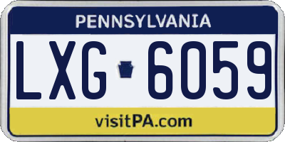 PA license plate LXG6059