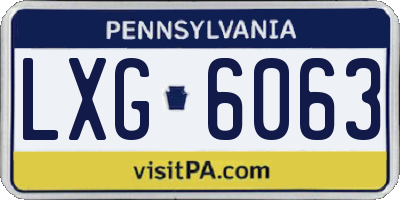 PA license plate LXG6063