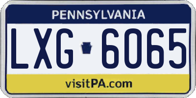 PA license plate LXG6065