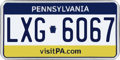 PA license plate LXG6067