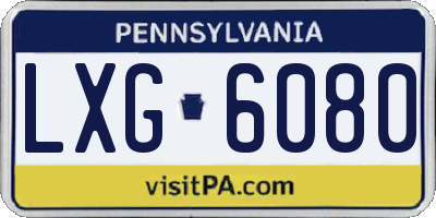 PA license plate LXG6080