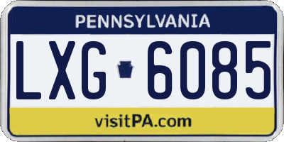 PA license plate LXG6085