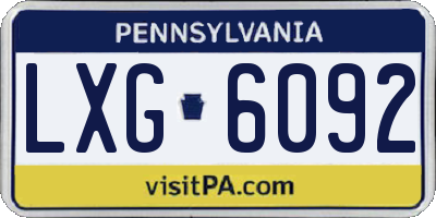 PA license plate LXG6092