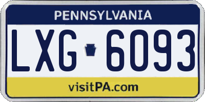 PA license plate LXG6093