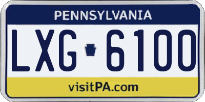 PA license plate LXG6100
